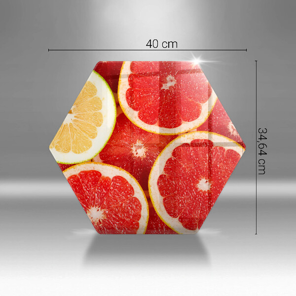 Skärbräda glas sexhörning Grapefruktskivor