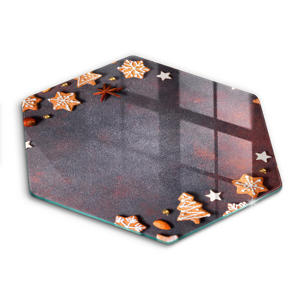 Skärbräda glas sexhörning Jul pepparkakor