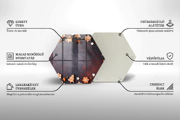 Skärbräda glas sexhörning Jul pepparkakor