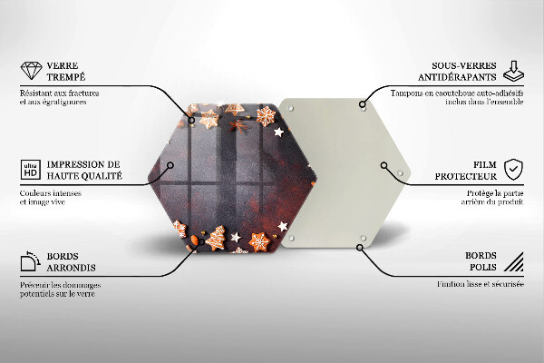 Skärbräda glas sexhörning Jul pepparkakor