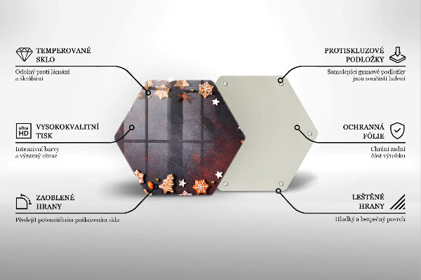 Skärbräda glas sexhörning Jul pepparkakor