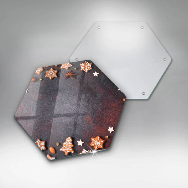 Skärbräda glas sexhörning Jul pepparkakor