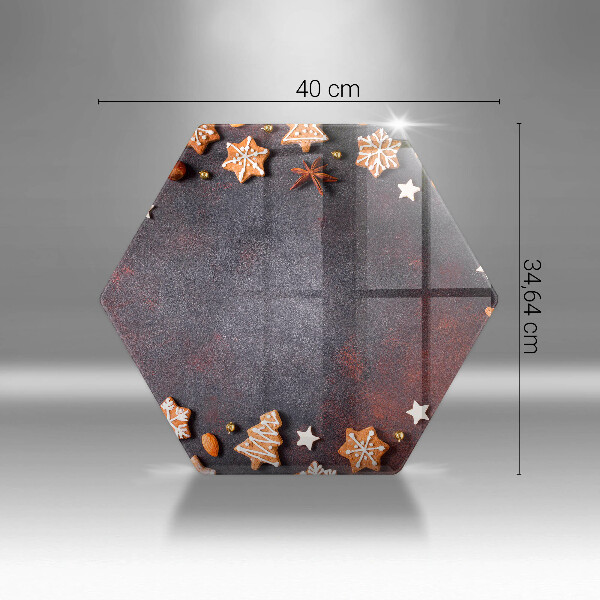 Skärbräda glas sexhörning Jul pepparkakor