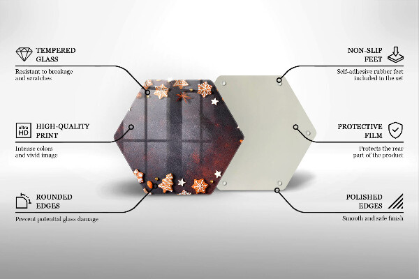 Skärbräda glas sexhörning Jul pepparkakor