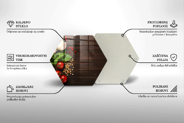 Skärbräda glas sexhörning Grönsaker på bordet