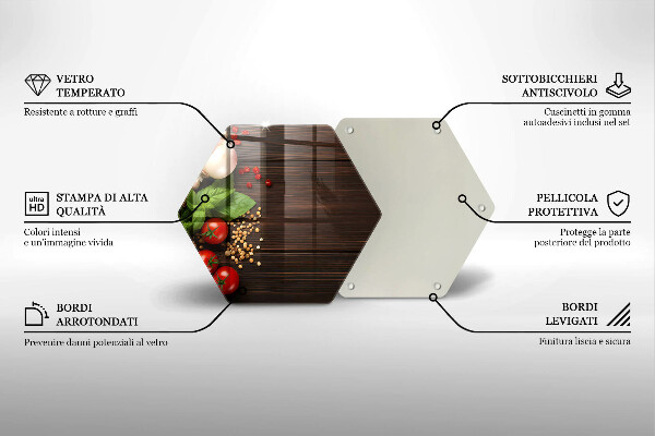 Skärbräda glas sexhörning Grönsaker på bordet