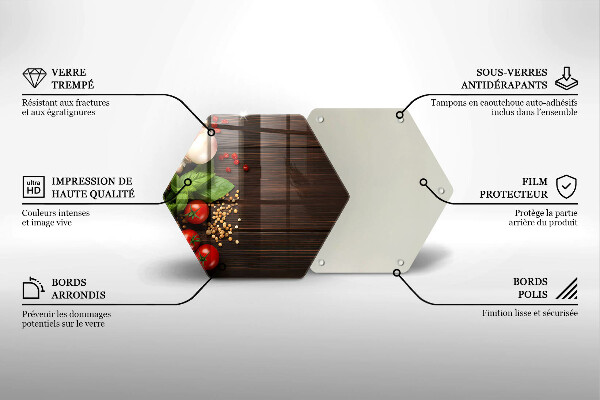 Skärbräda glas sexhörning Grönsaker på bordet