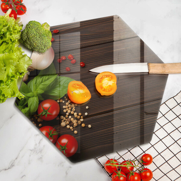 Skärbräda glas sexhörning Grönsaker på bordet