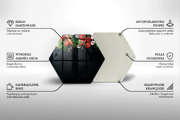 Skärbräda glas sexhörning Färgglada grönsaker