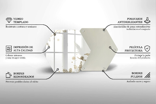 Skärbräda glas sexhörning Vinterdekorationer