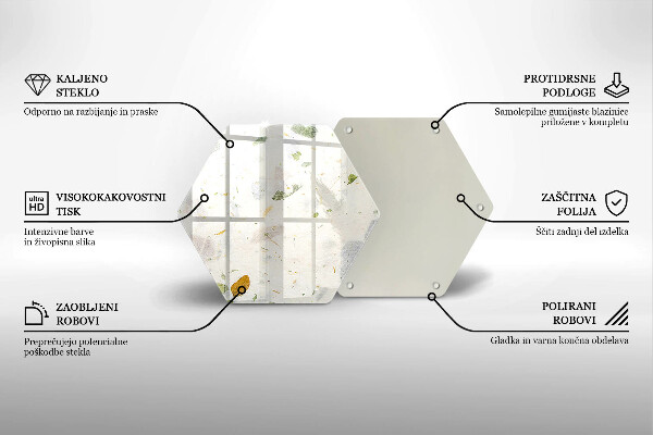Skärbräda glas sexhörning Fallande löv