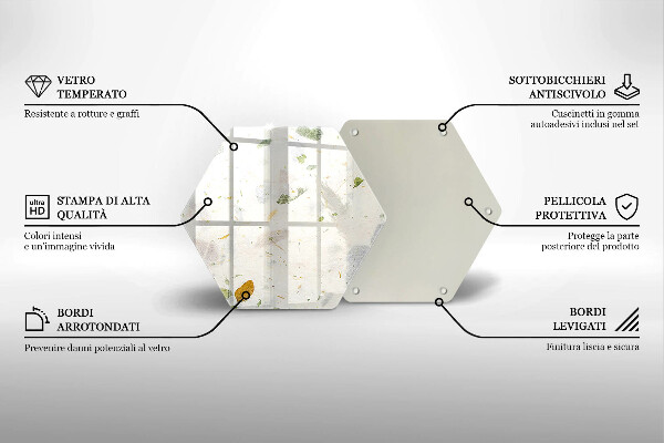 Skärbräda glas sexhörning Fallande löv