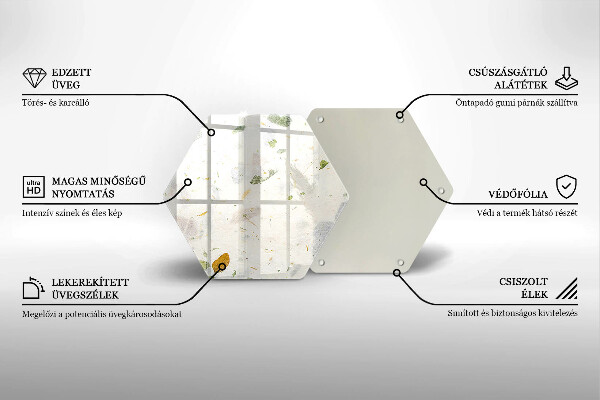 Skärbräda glas sexhörning Fallande löv