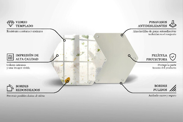 Skärbräda glas sexhörning Fallande löv