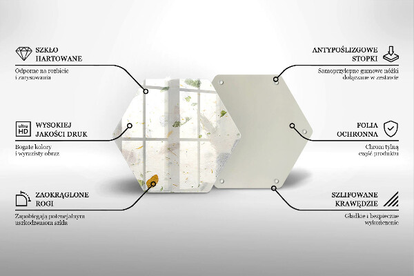 Skärbräda glas sexhörning Fallande löv
