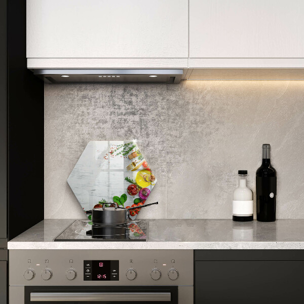 Skärbräda glas sexhörning Grönsaker och kryddor