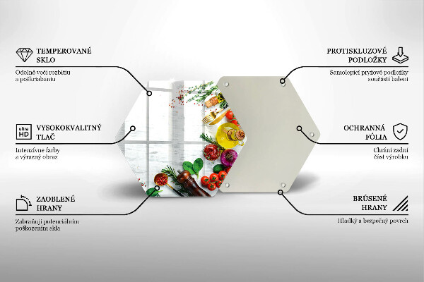 Skärbräda glas sexhörning Grönsaker och kryddor