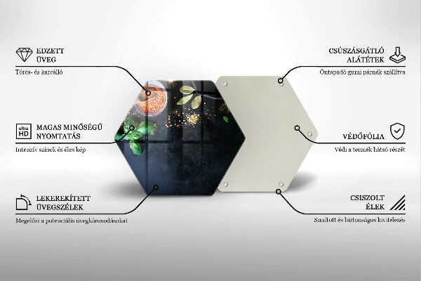 Skärbräda glas sexhörning Skålar med kryddor