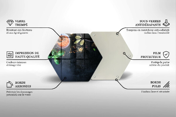 Skärbräda glas sexhörning Skålar med kryddor