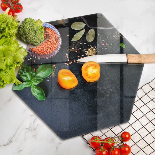 Skärbräda glas sexhörning Skålar med kryddor