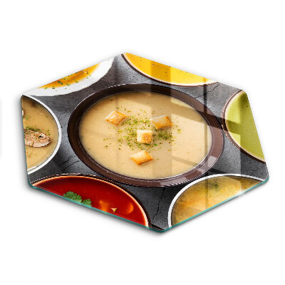 Skärbräda glas sexhörning Färgglada soppor