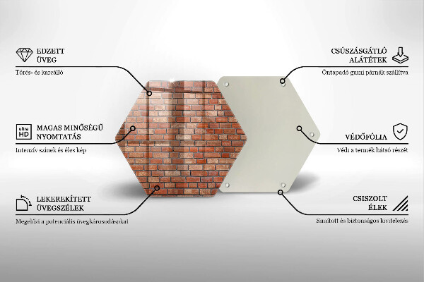 Skärbräda glas sexhörning Tegelvägg
