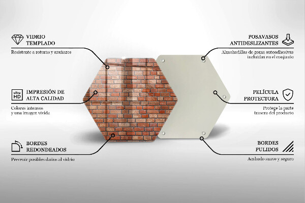 Skärbräda glas sexhörning Tegelvägg