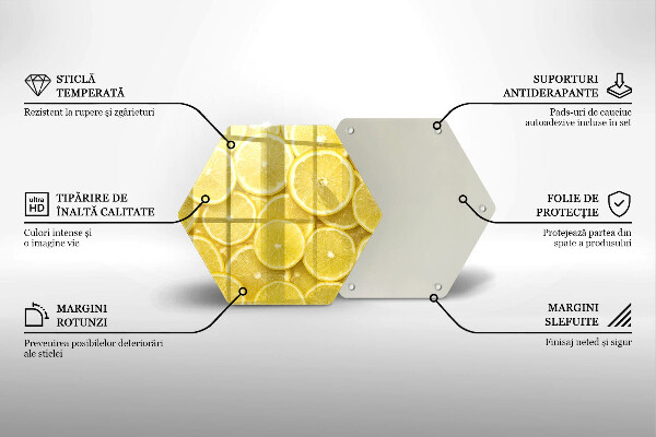 Skärbräda glas sexhörning Citronfrukt