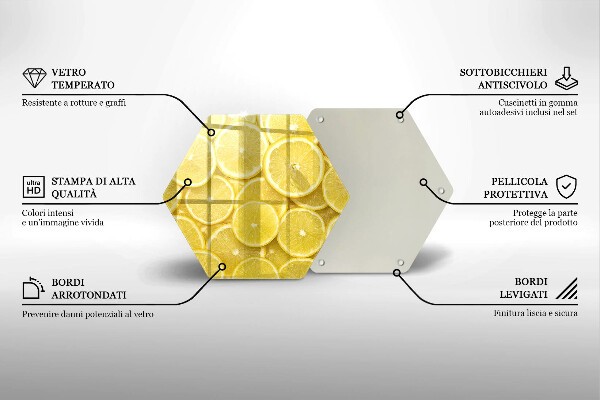 Skärbräda glas sexhörning Citronfrukt