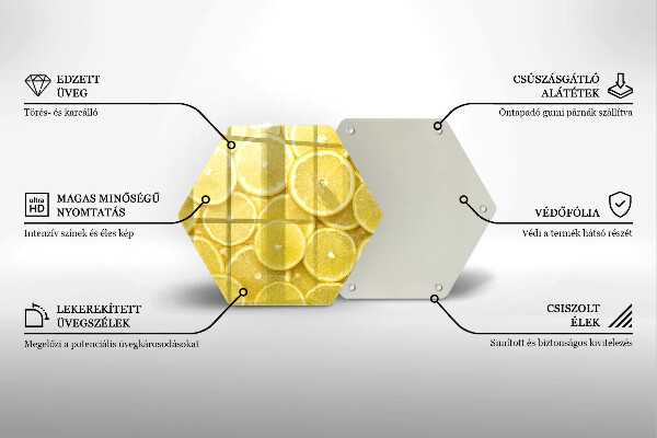 Skärbräda glas sexhörning Citronfrukt