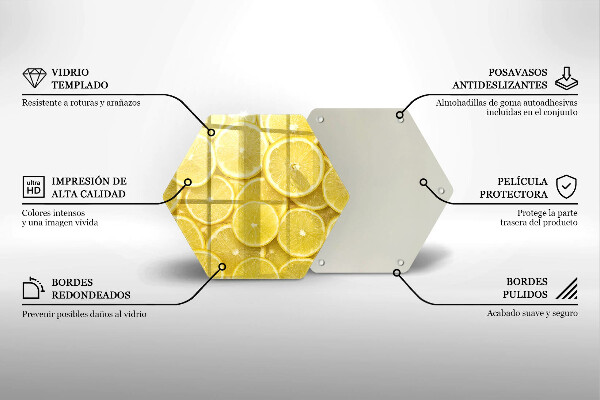 Skärbräda glas sexhörning Citronfrukt