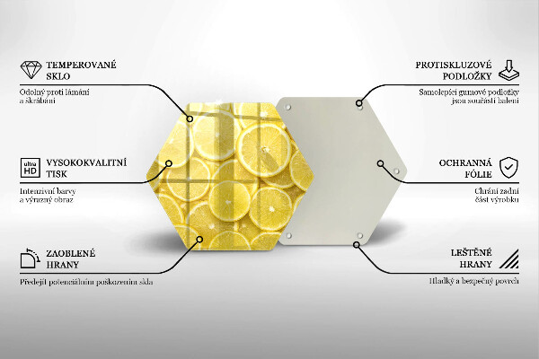 Skärbräda glas sexhörning Citronfrukt