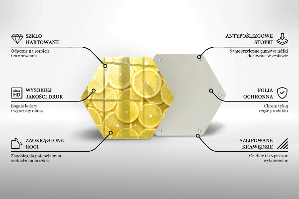 Skärbräda glas sexhörning Citronfrukt
