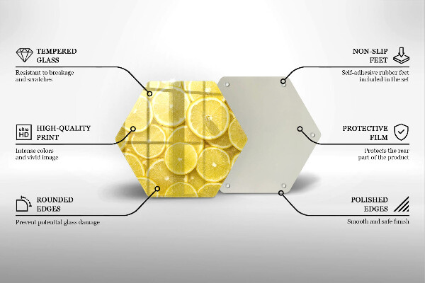 Skärbräda glas sexhörning Citronfrukt