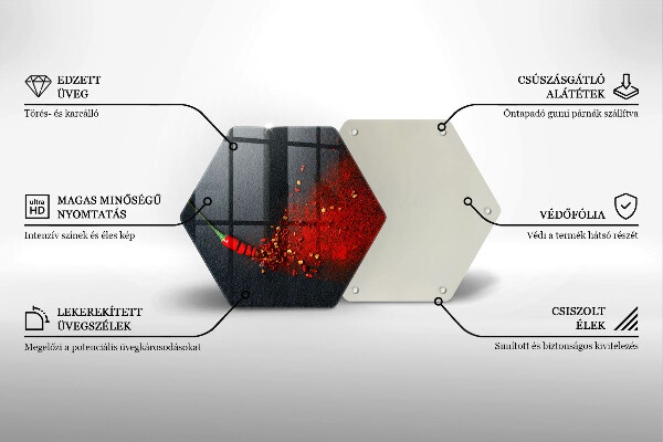 Skärbräda glas sexhörning Chilipeppar