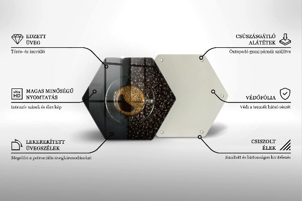 Skärbräda glas sexhörning Kaffe och bönor