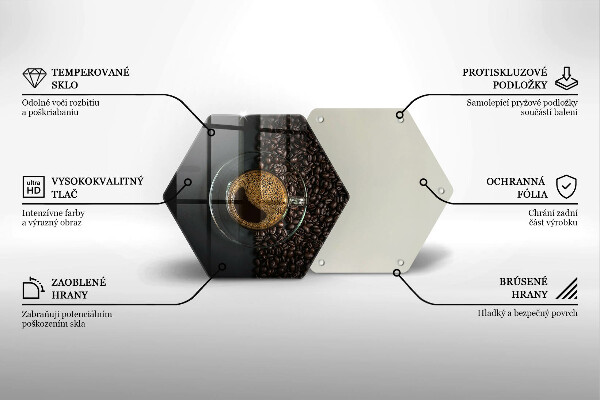 Skärbräda glas sexhörning Kaffe och bönor