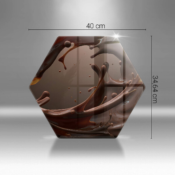Skärbräda glas sexhörning Flytande choklad