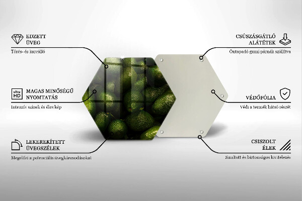 Skärbräda glas sexhörning Avokado frukt