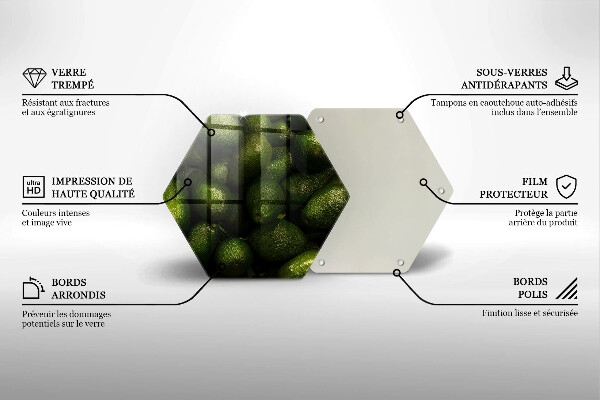 Skärbräda glas sexhörning Avokado frukt