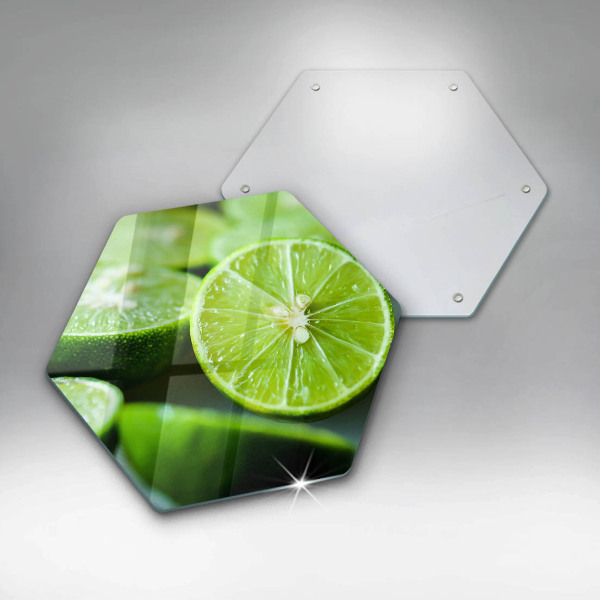 Skärbräda glas sexhörning Lime citrus