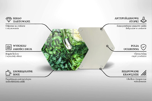 Skärbräda glas sexhörning Gröna grönsaker