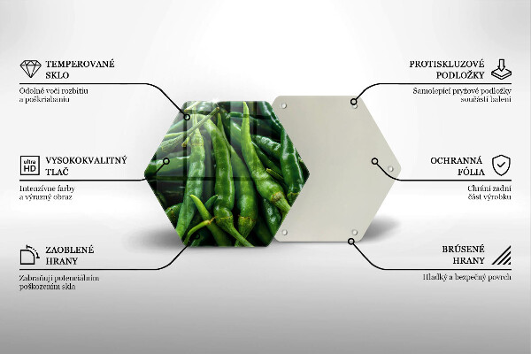 Skärbräda glas sexhörning Ärtskidor