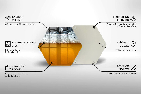 Skärbräda glas sexhörning Drick ölskum