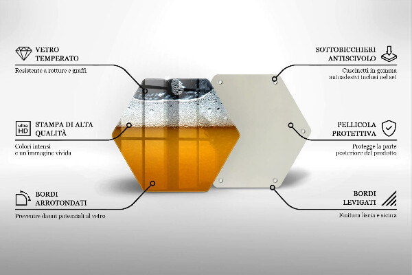Skärbräda glas sexhörning Drick ölskum