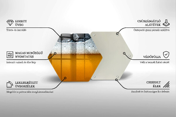 Skärbräda glas sexhörning Drick ölskum