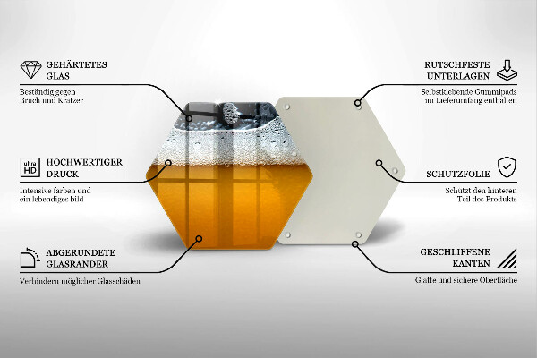 Skärbräda glas sexhörning Drick ölskum
