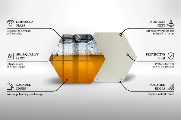 Skärbräda glas sexhörning Drick ölskum