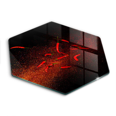 Skärbräda glas sexhörning Varm chilipeppar