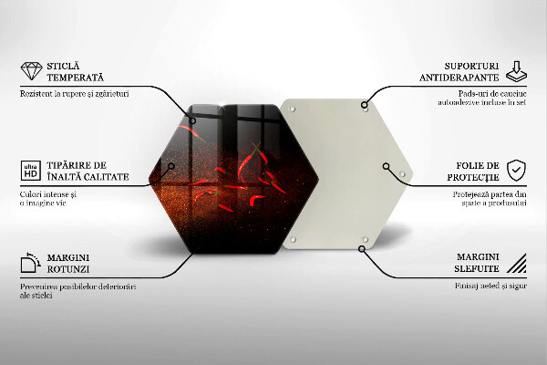 Skärbräda glas sexhörning Varm chilipeppar